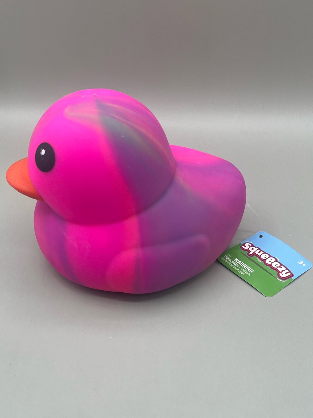 Toymendous Jumbo SQUEEEZY Hot Pink 🩷 Tie Dye Duck Chick 🐣 NEW - Picture 6 of 10